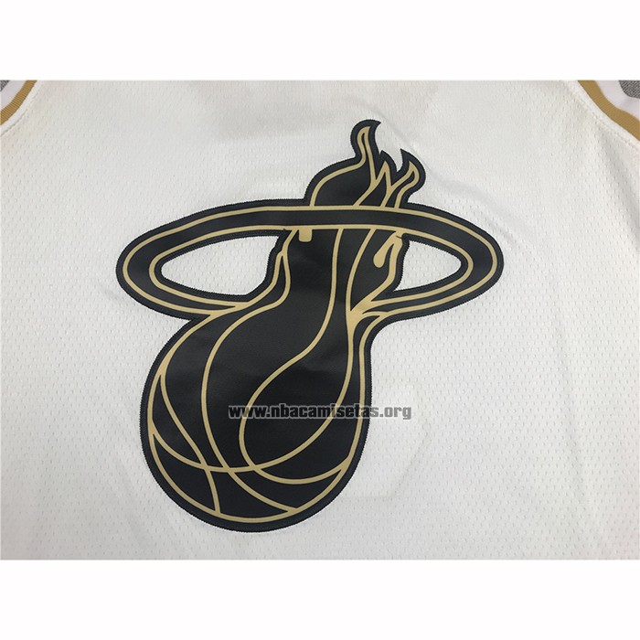 Camiseta Golden Edition Miami Heat Dwyane Wade NO 3 Blanco